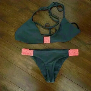 Coy coy gray and pink bikini